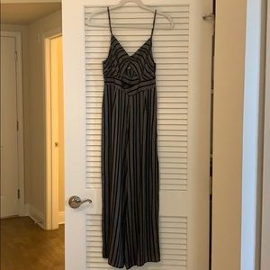 Black and white strip jumpsuit